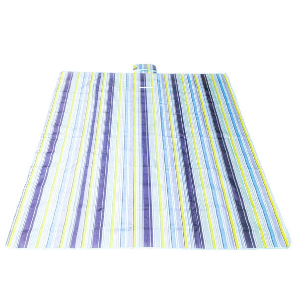 Mata plażowa wodoodporna koc piknikowy plażowy składany torba XXL 200x200cm niebieska - obrazek 2