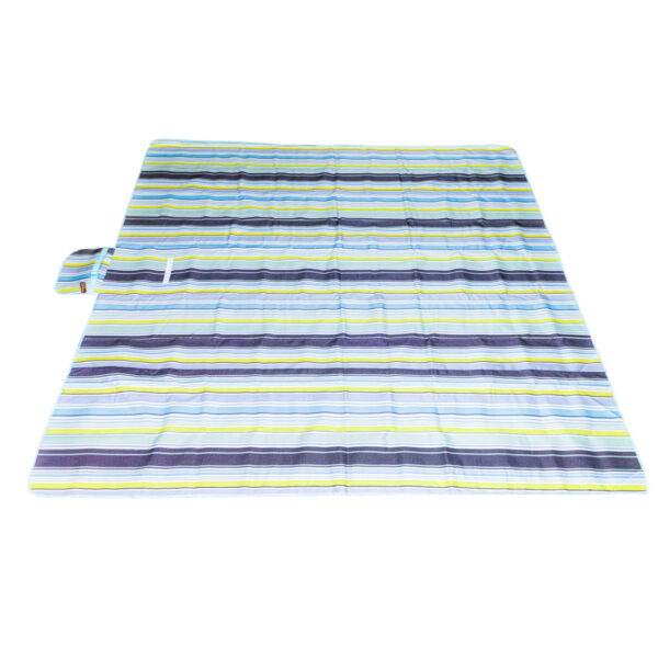 Mata plażowa wodoodporna koc piknikowy plażowy składany torba XXL 200x200cm niebieska - obrazek 5