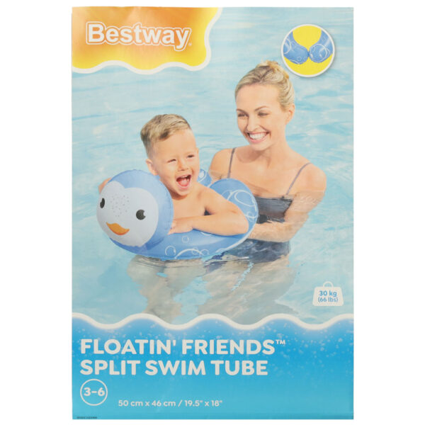 Kółko do pływania koło dmuchane BESTWAY 36405 pingwin 50x46cm - obrazek 12