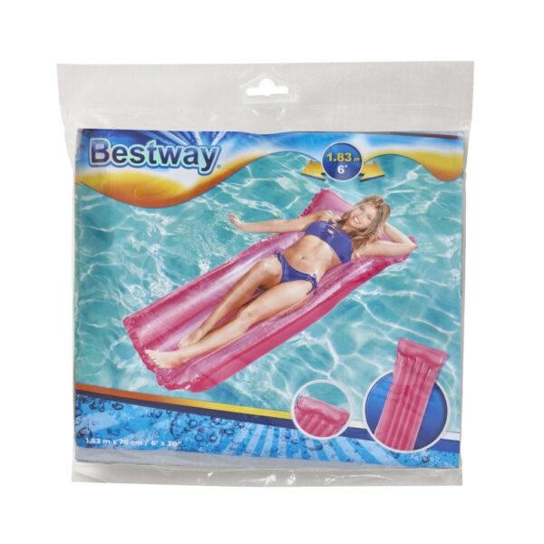 Materac dmuchany plażowy do pływania na basen wodę BESTWAY 44013 różowy 90kg 183cm - obrazek 6