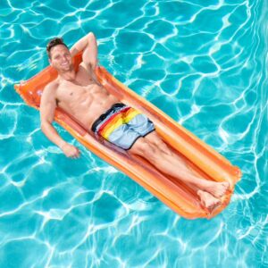 Materac dmuchany plażowy do pływania na basen wodę BESTWAY 44013 pomarańczowy 90kg 183cm