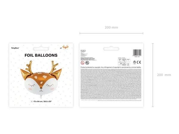 Balon foliowy Jelonek głowa 73cm x 64cm - obrazek 3