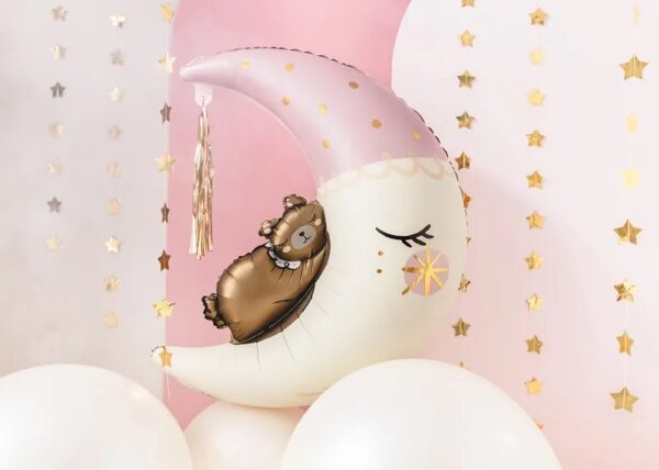 Balon foliowy Miś na księżycu 71cm x 86cm - obrazek 2