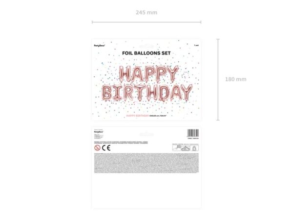 Balon foliowy dekoracja urodzinowa Happy Birthday różowe złoto 340cm x 35cm - obrazek 3