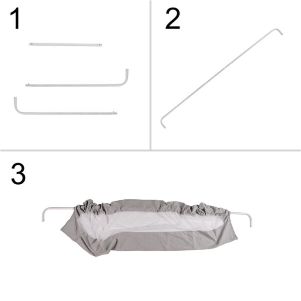Barierka osłona ochronna do łóżka otwierana 200 cm szara - obrazek 6