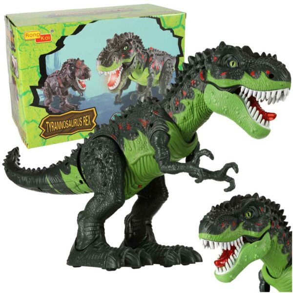 Dinozaur T-REX elektroniczny chodzi ryczy zielony - obrazek 11