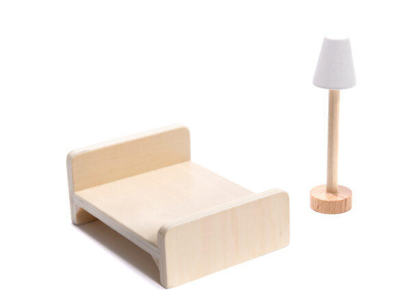 Domek dla lalek drewniany MDF mebelki 78cm czarny LED - obrazek 7