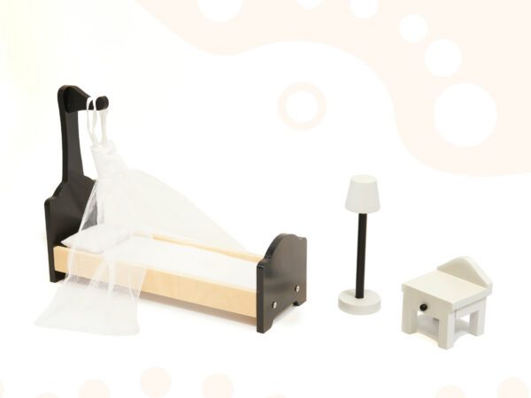 Domek dla lalek drewniany MDF mebelki 122cm XXL LED - obrazek 7