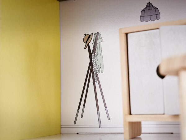 Domek dla lalek drewniany mebelki 70cm szary - obrazek 16