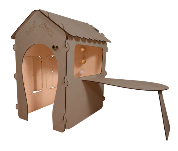 Domek ogrodowy drewniany stolik tablica kredowa 86 x 137 x 105 cm - obrazek 4