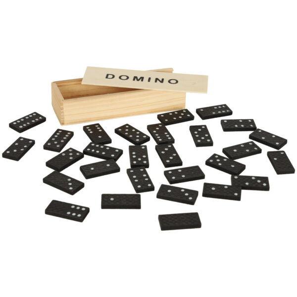 Domino drewniane gra rodzinna edukacyjna z etui klocki z drewna do gry - obrazek 2