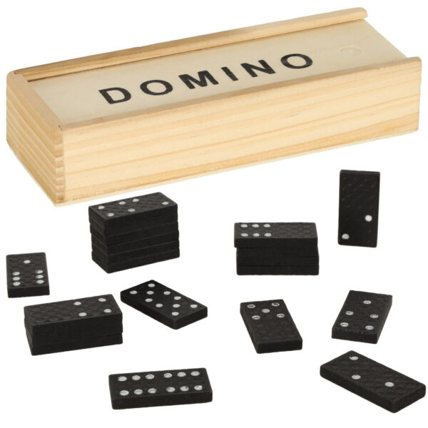 Domino drewniane gra rodzinna edukacyjna z etui klocki z drewna do gry - obrazek 5