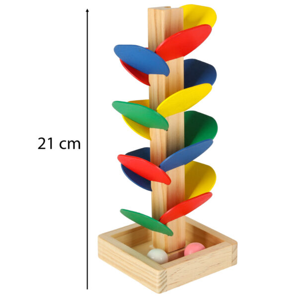 Drzewko edukacyjne klocki drewniane tor kulkowy Kulodrom Montessori - obrazek 3