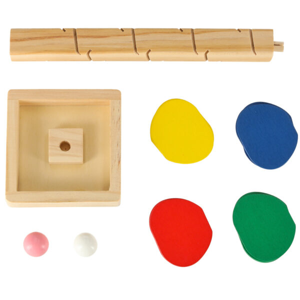 Drzewko edukacyjne klocki drewniane tor kulkowy Kulodrom Montessori - obrazek 4