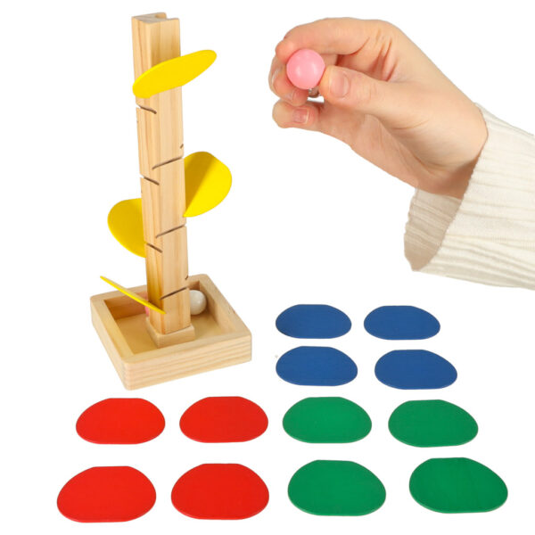 Drzewko edukacyjne klocki drewniane tor kulkowy Kulodrom Montessori - obrazek 8