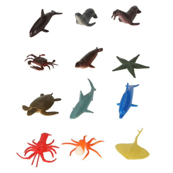 Figurki zwierzęta morskie dzikie zagrodowe dinozaury zestaw mix 48sztuk - obrazek 7