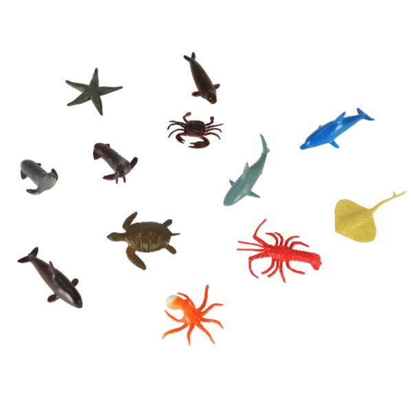 Figurki zwierzęta morskie dzikie zagrodowe dinozaury zestaw mix 48sztuk - obrazek 10