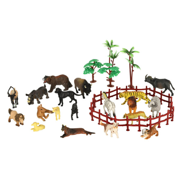 Figurki zwierząt zwierzęta zoo safari farma akcesoria skrzynka 31 el. - obrazek 6