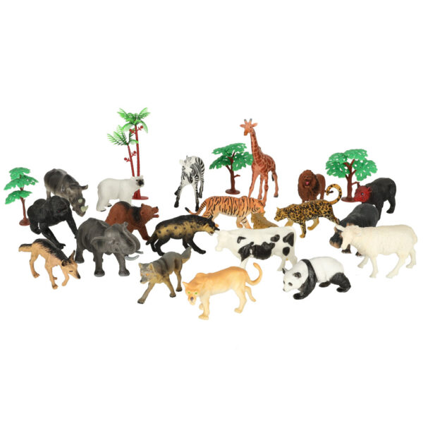 Figurki zwierząt zwierzęta zoo safari farma akcesoria skrzynka 59 el. - obrazek 7