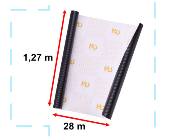 Folia rolka carbon 3D czarna 1,27x28m - obrazek 2