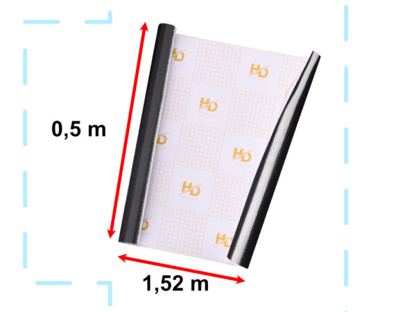 Folia rolka carbon 5D czarna 1,52x18m - obrazek 3