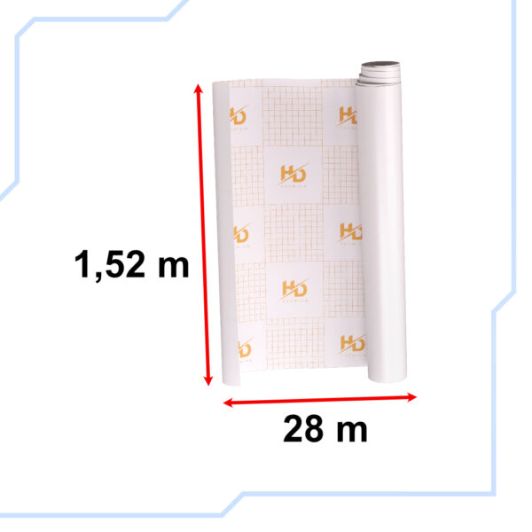 Folia rolka matowa gładka biała 1,52x28m - obrazek 3