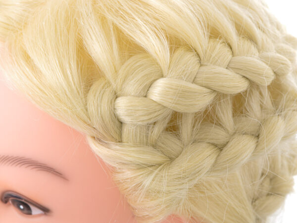 Główka głowa treningowa fryzjerska naturalne włosy blond - obrazek 4