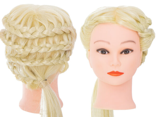 Główka głowa treningowa fryzjerska naturalne włosy blond - obrazek 6