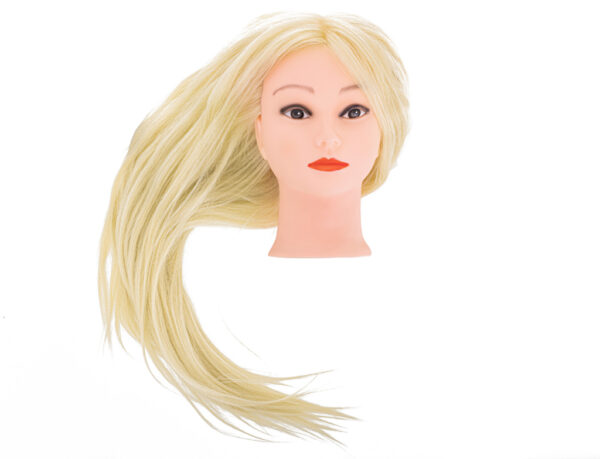 Główka głowa treningowa fryzjerska naturalne włosy blond - obrazek 9