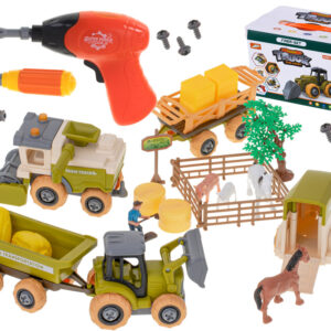 Gospodarstwo rolne farma traktor kombajn maszyny rolnicze zwierzęta zagroda konie + narzędzia wkrętarka