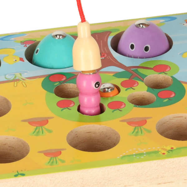 Gra drewniana montessori łowienie rybek marchewki robaczki - obrazek 6