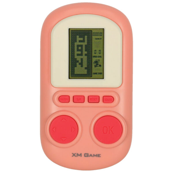 Gra elektroniczna zręcznościowa mini konsola przenośna kieszonkowa tetris różowa - obrazek 2