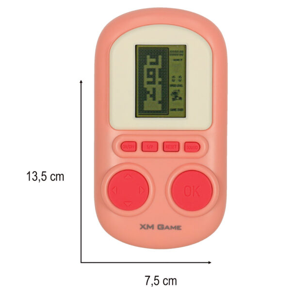 Gra elektroniczna zręcznościowa mini konsola przenośna kieszonkowa tetris różowa - obrazek 6