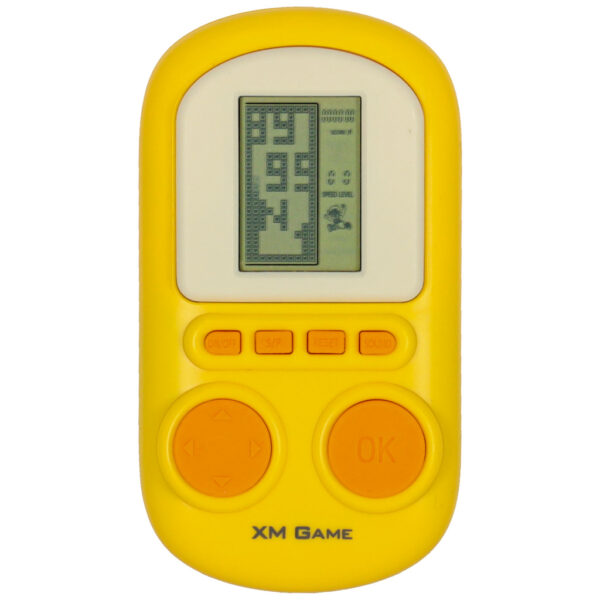 Gra elektroniczna zręcznościowa mini konsola przenośna kieszonkowa tetris żółty - obrazek 2