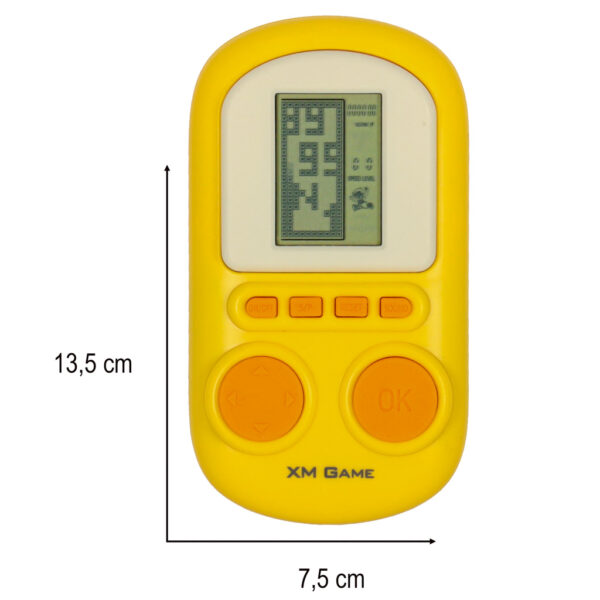 Gra elektroniczna zręcznościowa mini konsola przenośna kieszonkowa tetris żółty - obrazek 6