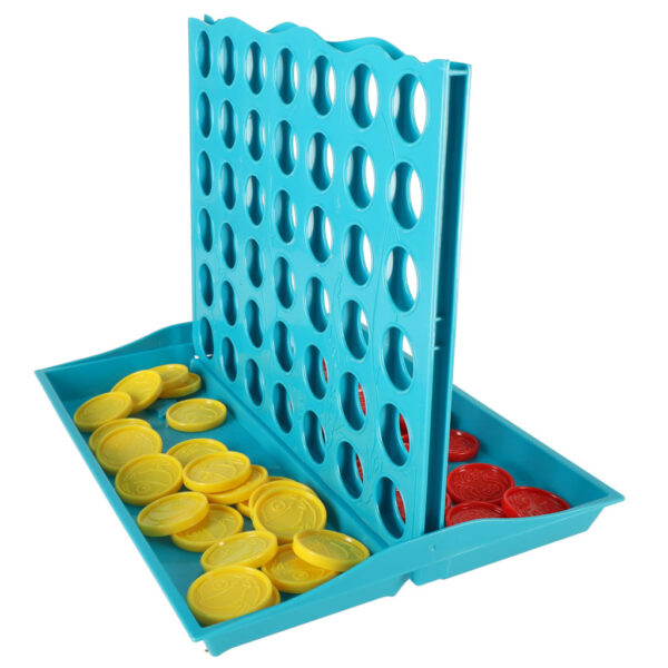 Gra logiczna planszowa szczęśliwa czwórka cztery w rzędzie 25x19x20 cm - obrazek 2