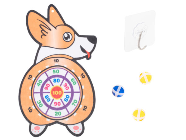 Tarcza Dart z rzutkami piłkami na rzep celowanie rzut do celu corgi - obrazek 5