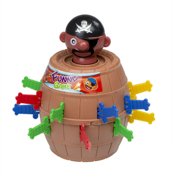 Gra zręcznościowa Szalony Pirat w beczce Ukłuj pirata 9 x 9 x 12,5 cm - obrazek 2