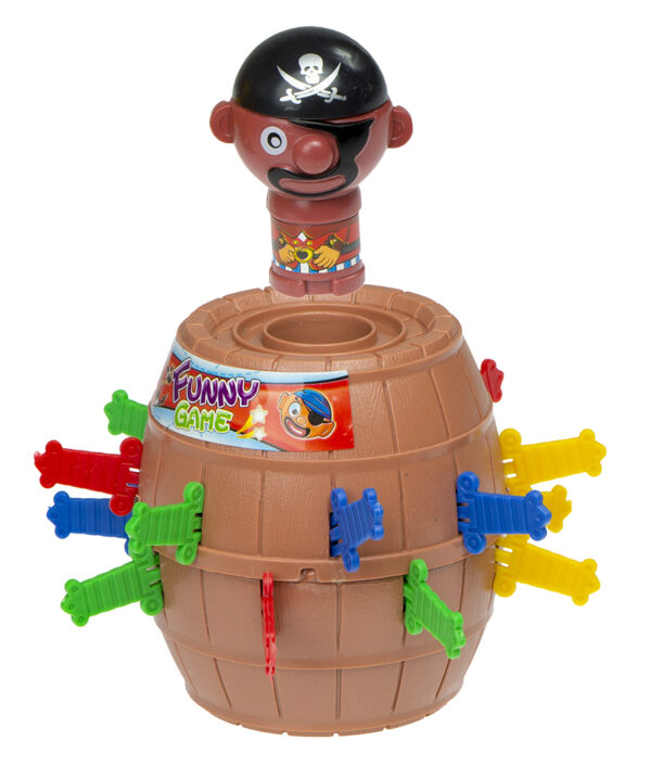 Gra zręcznościowa Szalony Pirat w beczce Ukłuj pirata 9 x 9 x 12,5 cm - obrazek 3