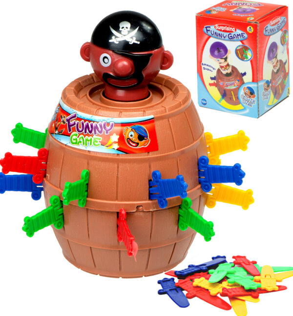Gra zręcznościowa Szalony Pirat w beczce Ukłuj pirata 9 x 9 x 12,5 cm - obrazek 5