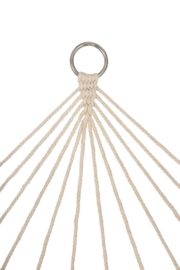 Hamak ogrodowy brazylijski boho siatka frędzle 200cm 150kg Ecru - obrazek 4