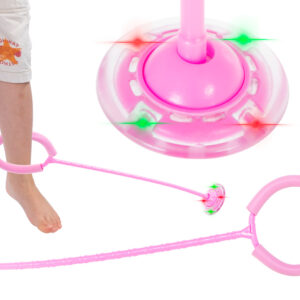 Hula hop na nogę skakanka skipper piłka świecąca migająca LED różowa