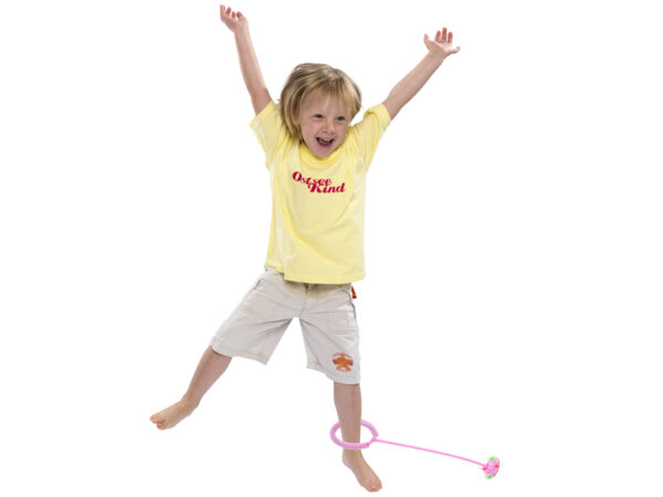 Hula hop na nogę skakanka skipper piłka świecąca migająca LED różowa - obrazek 2