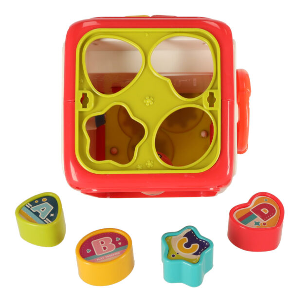 Sorter Układanka kostka sensoryczna klocki edukacyjne Montessori 6w1 - obrazek 2