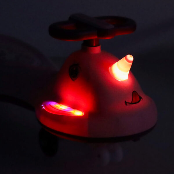Jeździk grawitacyjny LED Swing FIX S1 skuter z rączką różowy max 65kg - obrazek 11