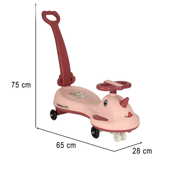 Jeździk grawitacyjny LED Swing FIX S1 skuter z rączką różowy max 65kg - obrazek 13