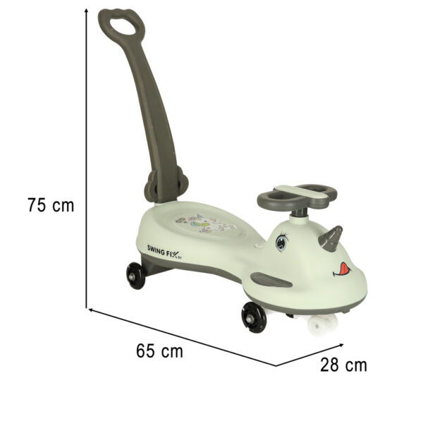 Jeździk grawitacyjny LED Swing FIX S1 skuter z rączką szary max 65kg - obrazek 13