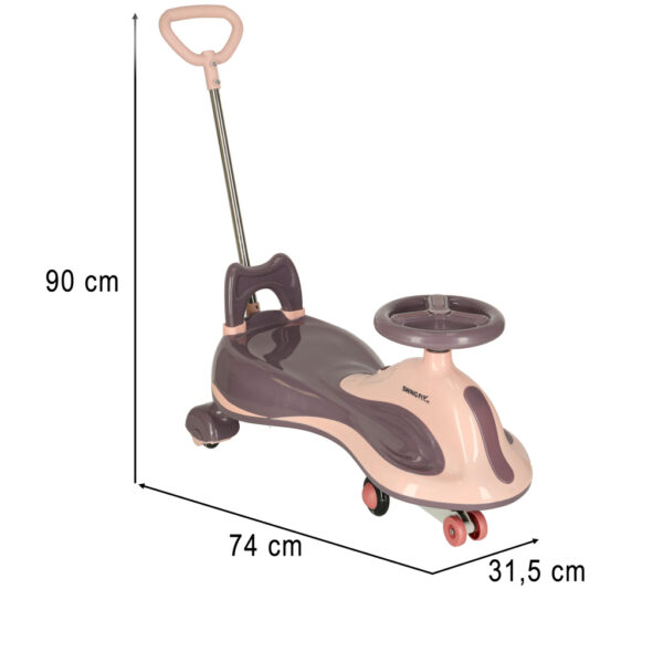 Jeździk grawitacyjny LED Swing FIX S2 skuter z rączką fioletowy max 100kg - obrazek 12
