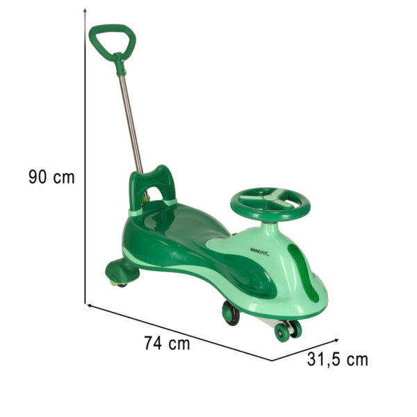Jeździk grawitacyjny LED Swing FIX S2 skuter z rączką zielony max 100kg - obrazek 13
