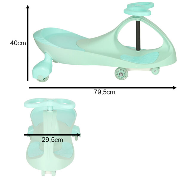 Jeździk grawitacyjny LED Swing Fix S3 świecące koła miętowy - obrazek 4